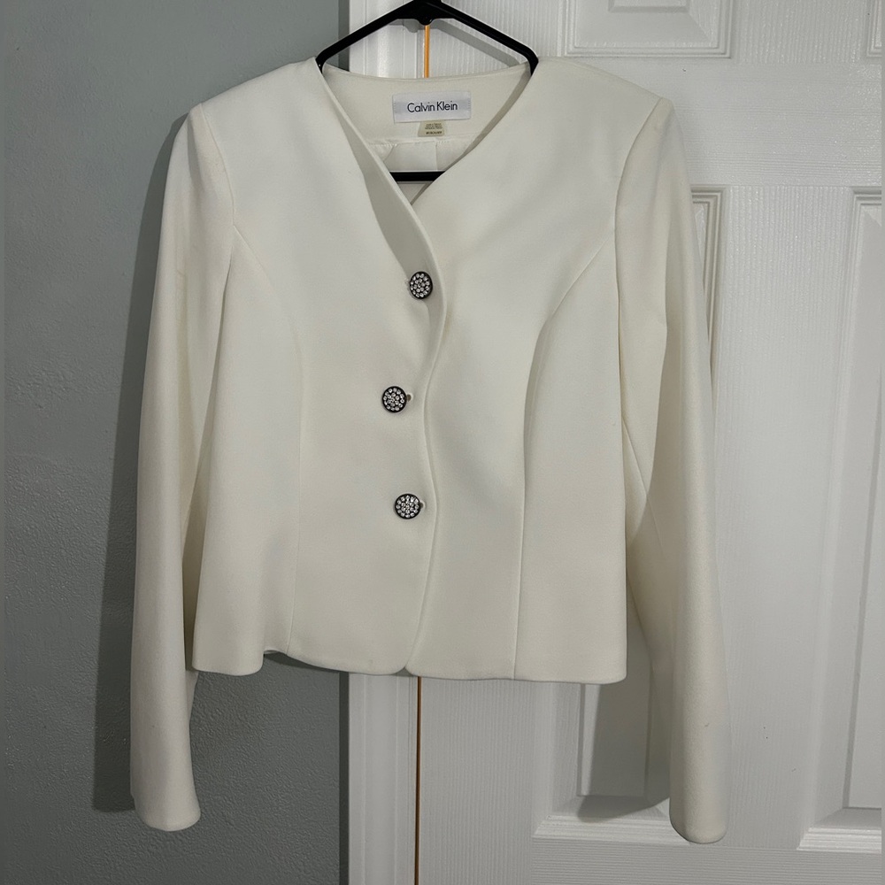 Calvin Klein Women's White Blazer